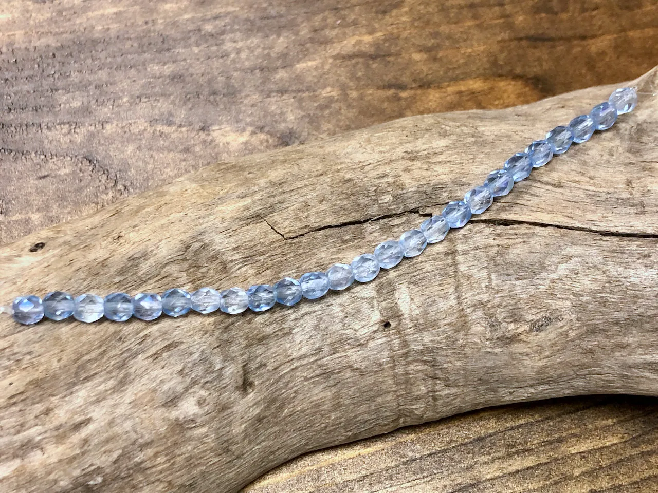 Czech Glass Fire Polished Bead Strand - Faceted Rounds - 5mm - 5”