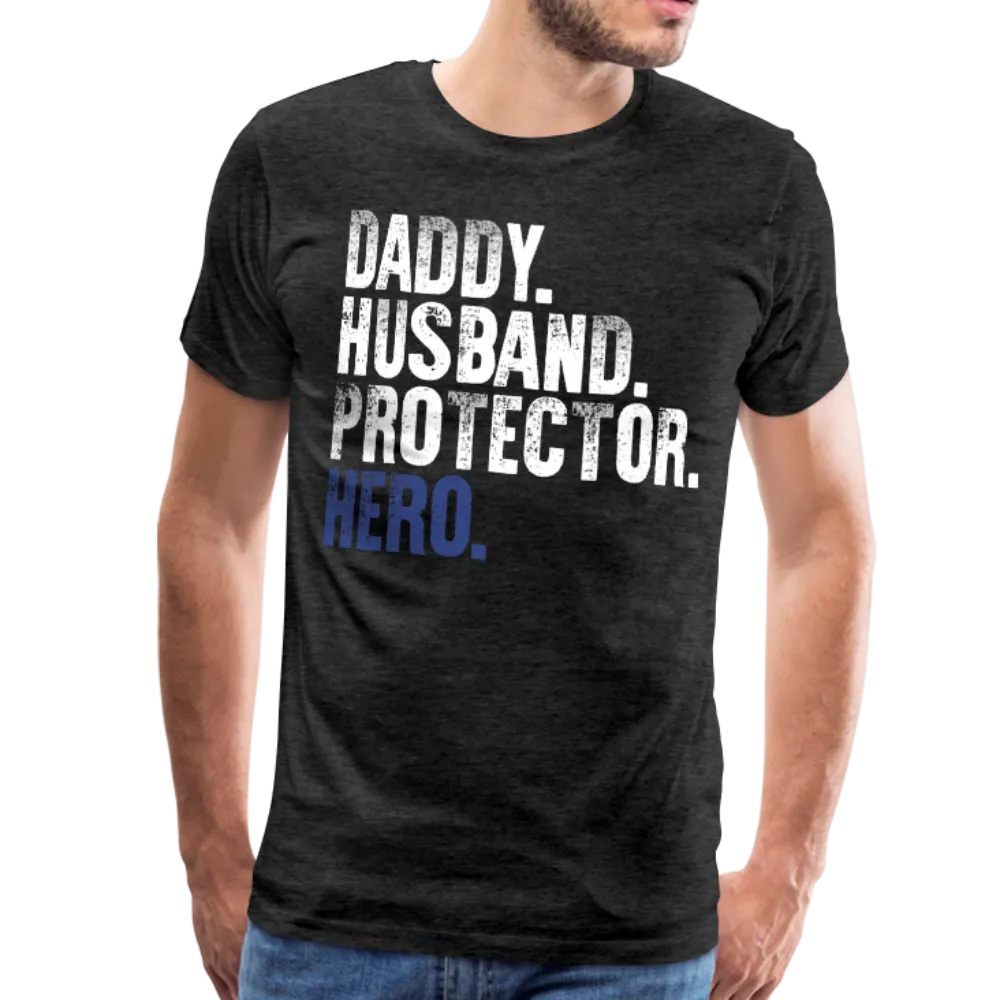 Daddy Husband Protector Hero Flag on Back Men's Premium T-Shirt