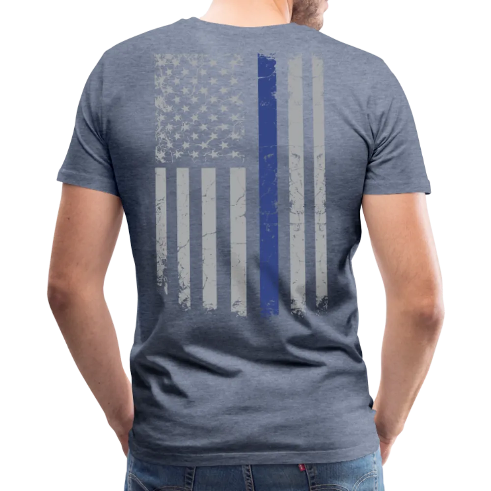 Daddy Husband Protector Hero Flag on Back Men's Premium T-Shirt