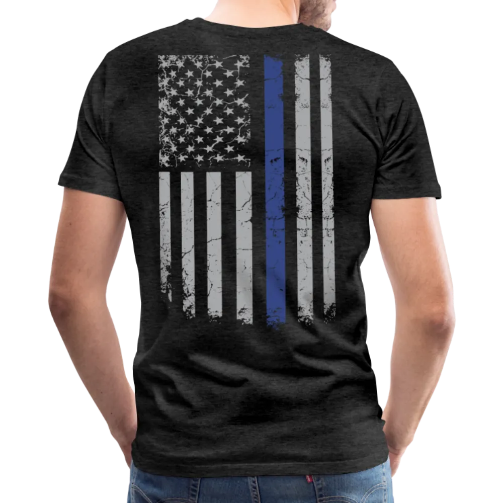 Daddy Husband Protector Hero Flag on Back Men's Premium T-Shirt
