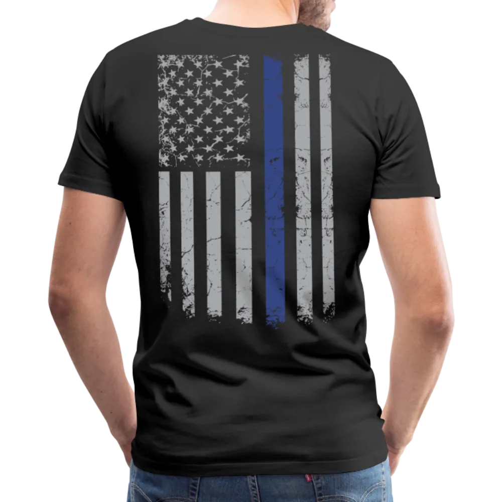 Daddy Husband Protector Hero Flag on Back Men's Premium T-Shirt