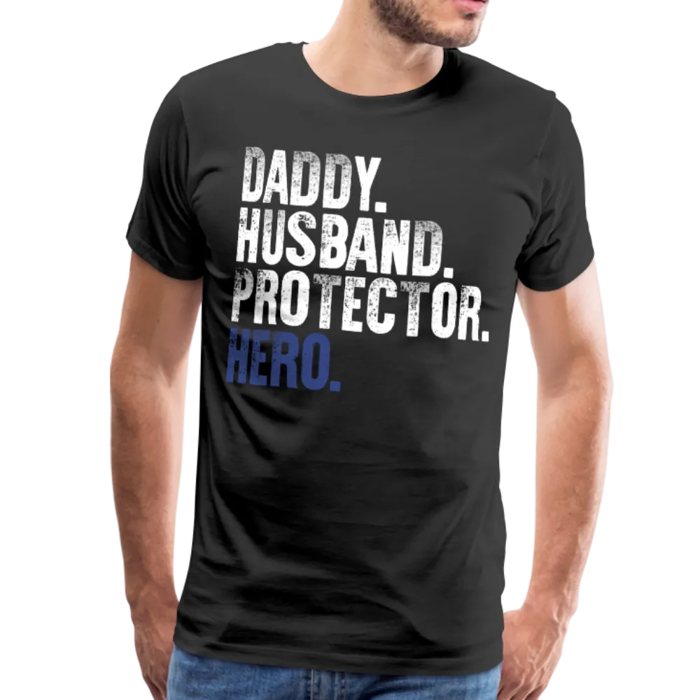 Daddy Husband Protector Hero Flag on Back Men's Premium T-Shirt