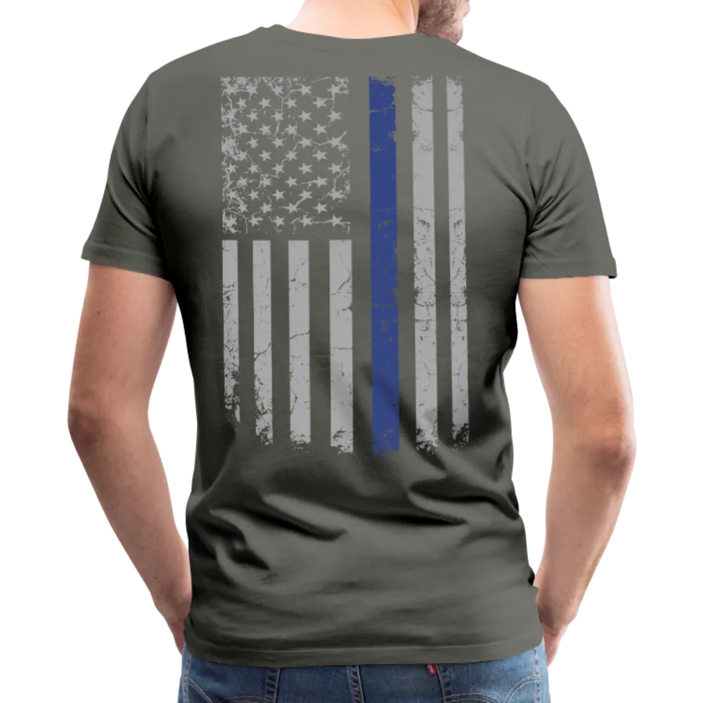 Daddy Husband Protector Hero Flag on Back Men's Premium T-Shirt
