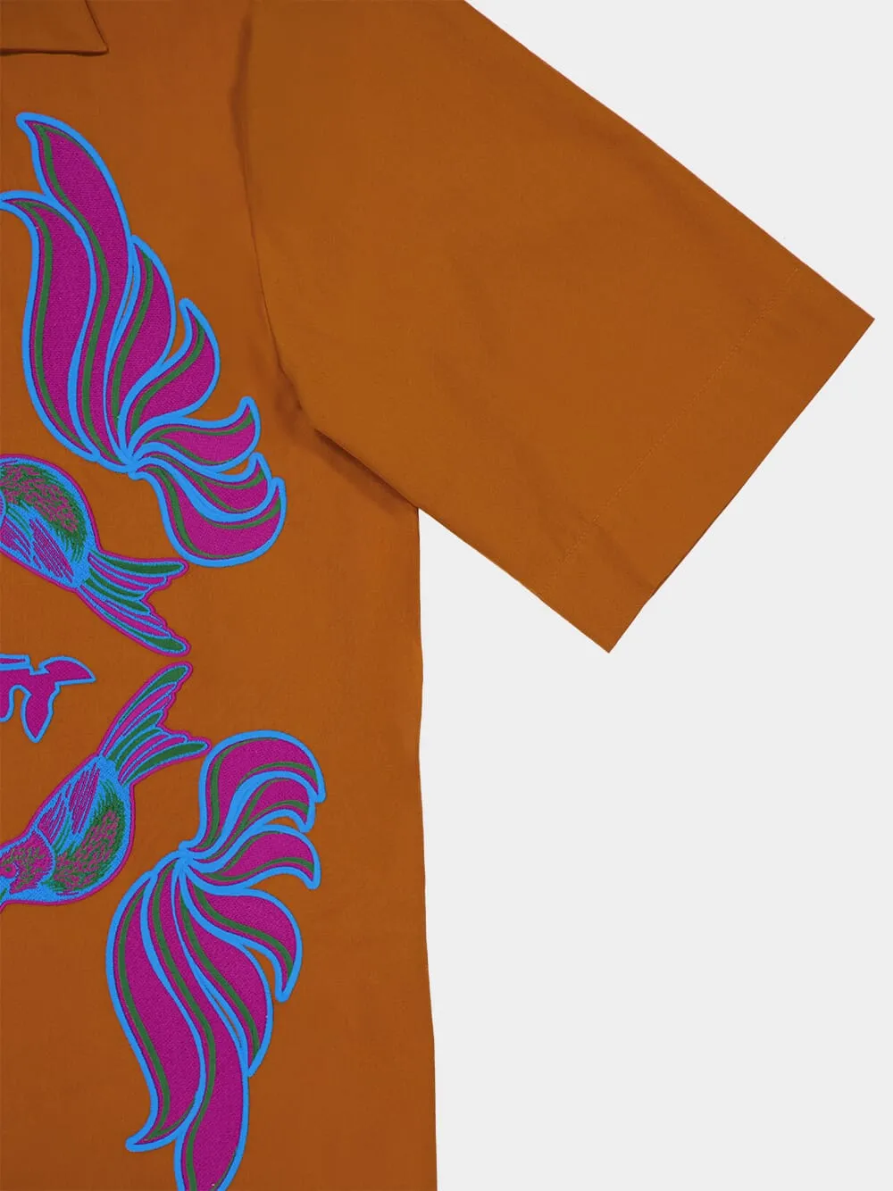 Daisy Caramel Café Embroidered Poplin Shirt
