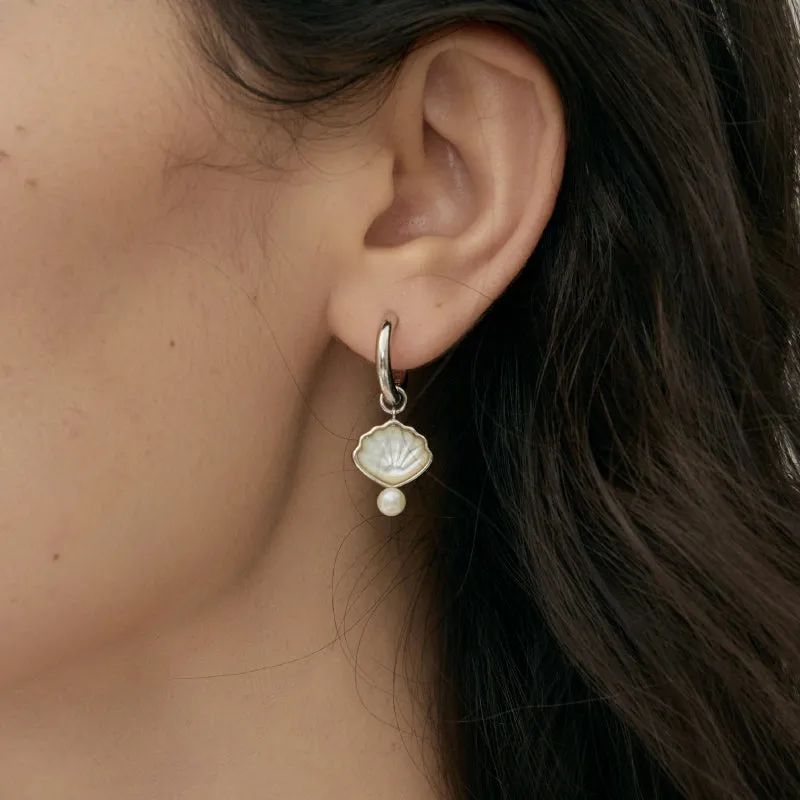 Dawn Sea Coquillage Ear Jackets with Huggies