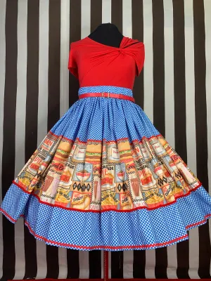 Diner print skirt