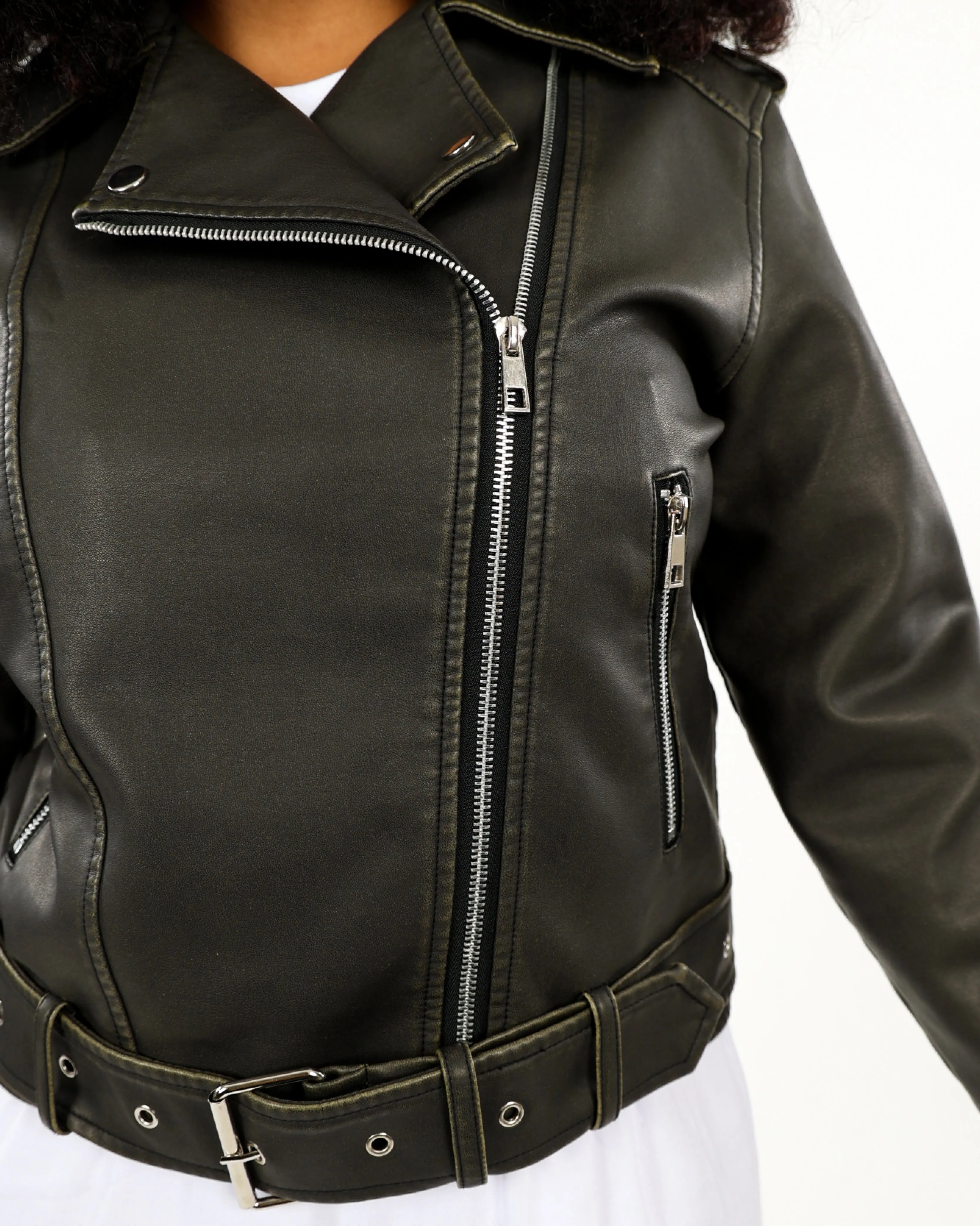DIRTY WASH BIKER JACKE