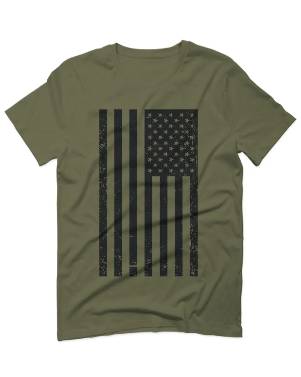 Distressed American USA United States of America Military Marine us Navy Army Big Flag For men T Shirt