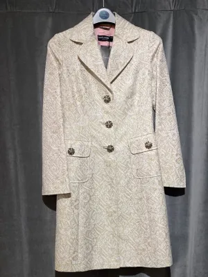 Dolce & Gabbana Jacquard Cream and Gold Coat