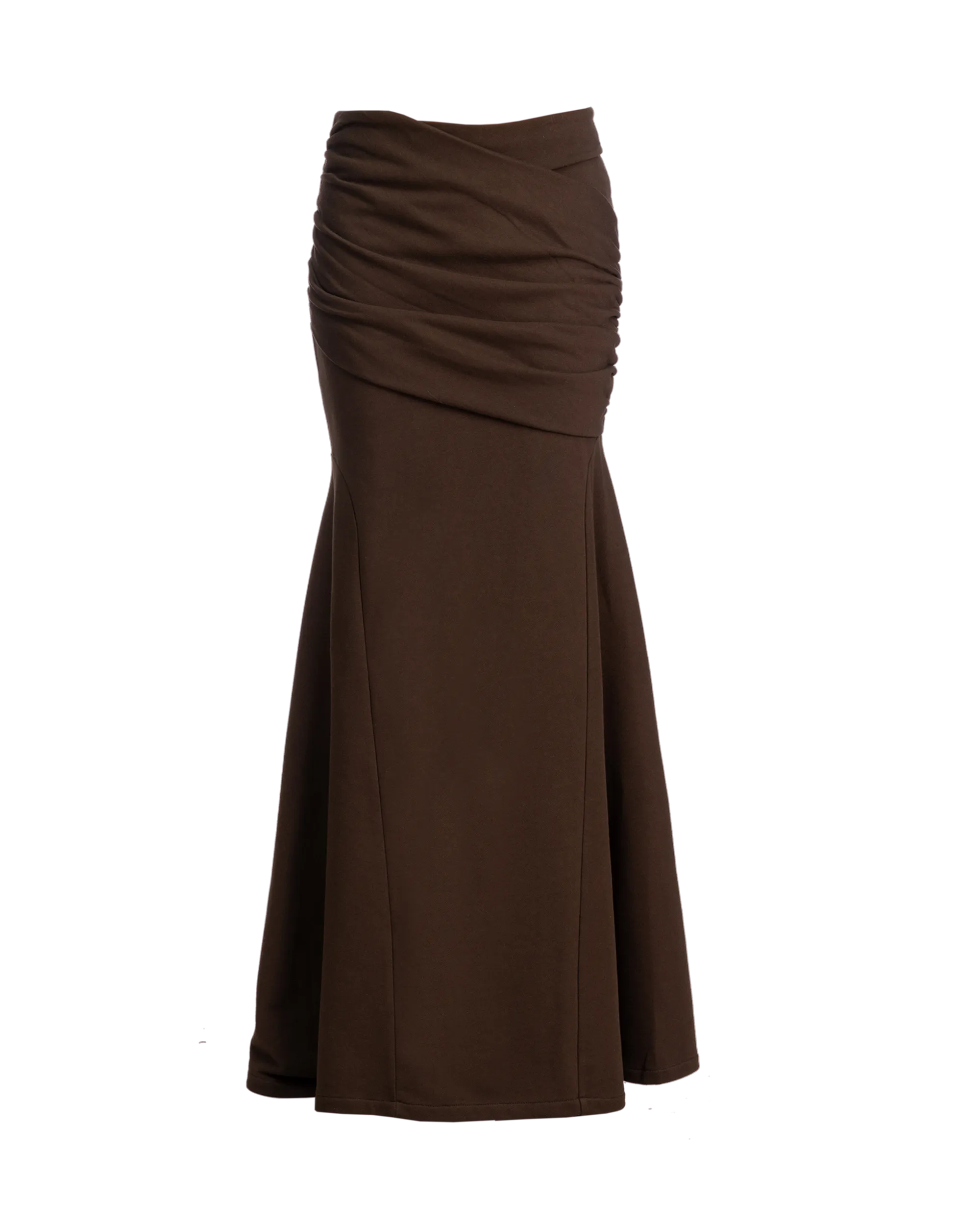 Drape Long Skirt Chocolate
