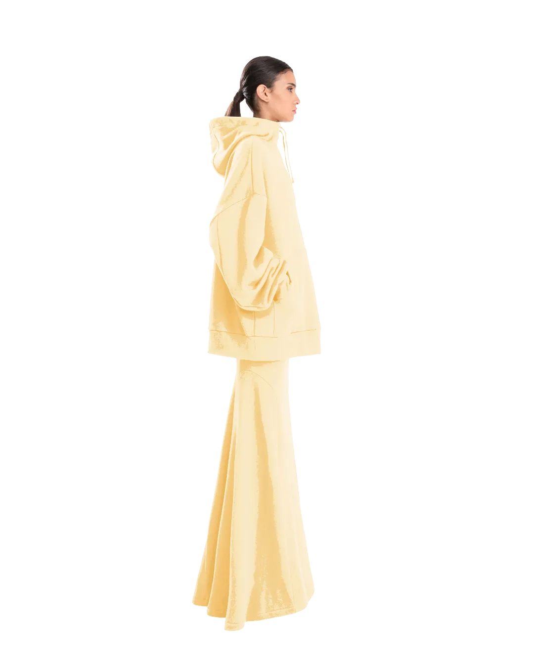 Drape Long Skirt Double Cream