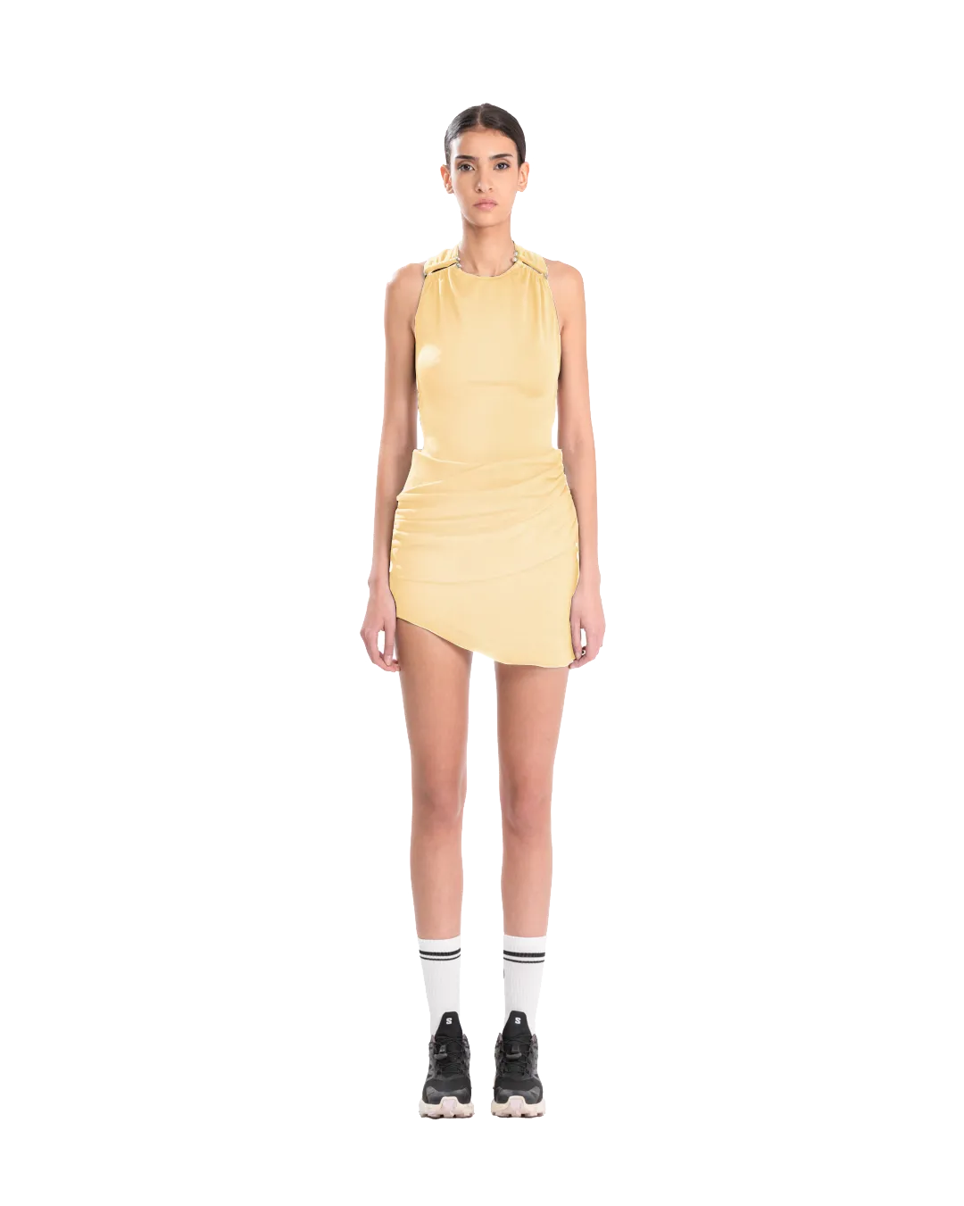 Drape Mini Skirt Double Cream