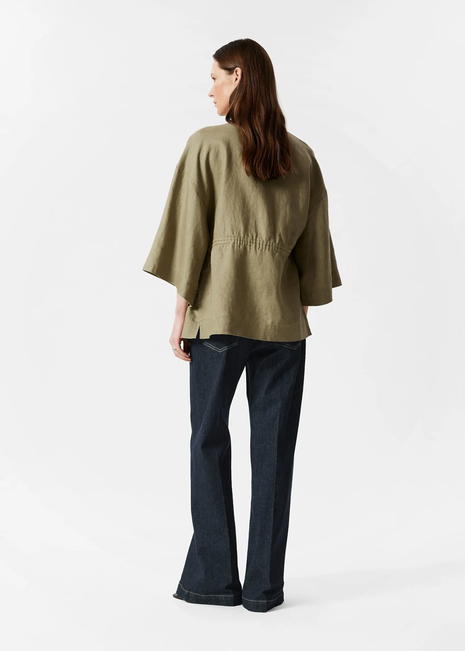 Drawstring Linen Blazer