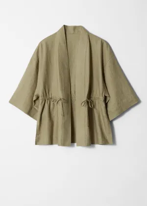 Drawstring Linen Blazer
