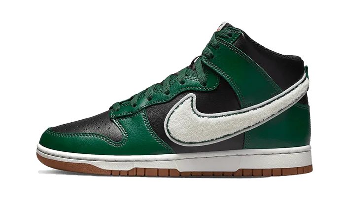Dunk High Chenille Swoosh Black Green