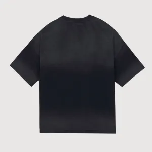 Dyed Black T-Shirt x Drop Shoulder Oversized T-Shirt