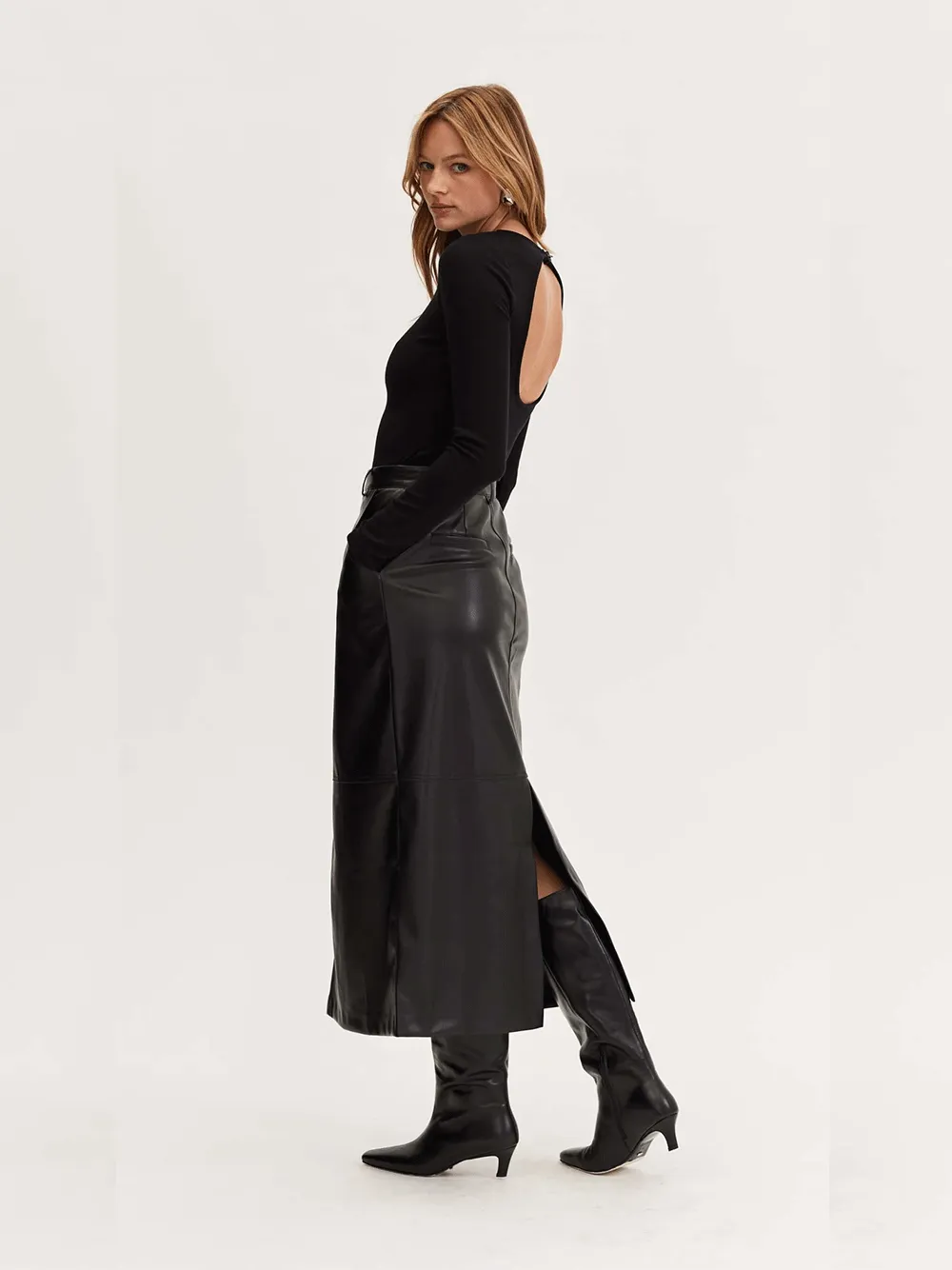 Dylan PU Column Skirt