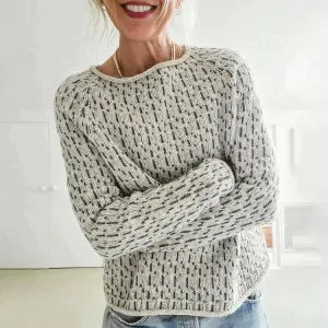 Elegant gray boat-neck Olyvia sweater