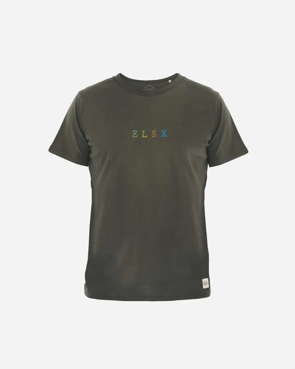 ELSK® PURE STROKE EMB BRUSHED T-SHIRT - PIRATE BLACK