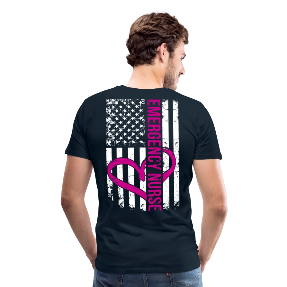 Emergency Nurse Flag - Heart - Men's Premium T-Shirt