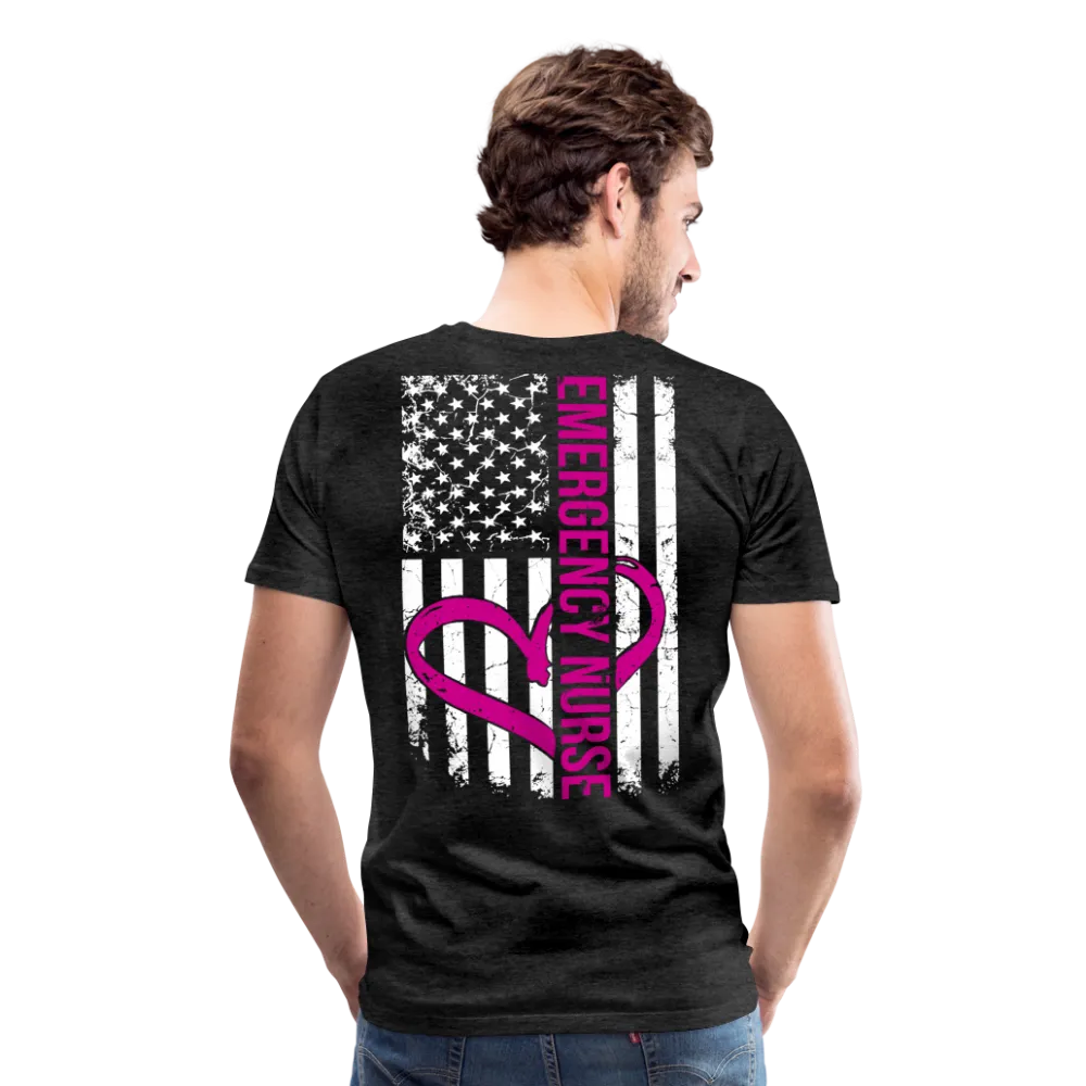 Emergency Nurse Flag - Heart - Men's Premium T-Shirt