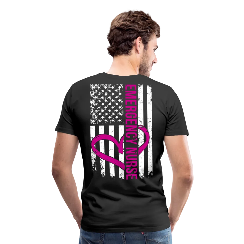 Emergency Nurse Flag - Heart - Men's Premium T-Shirt