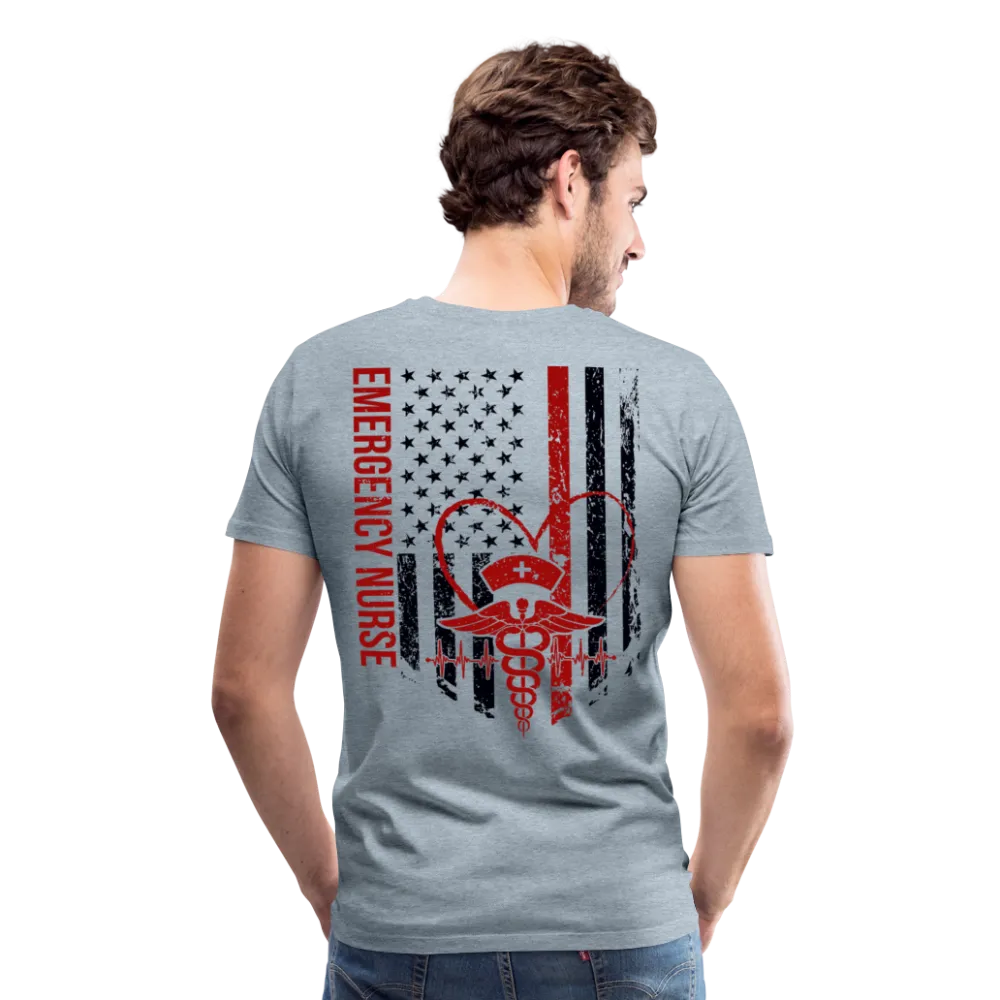 Emergency Nurse Flag Men's Premium T-Shirt (CK4126)