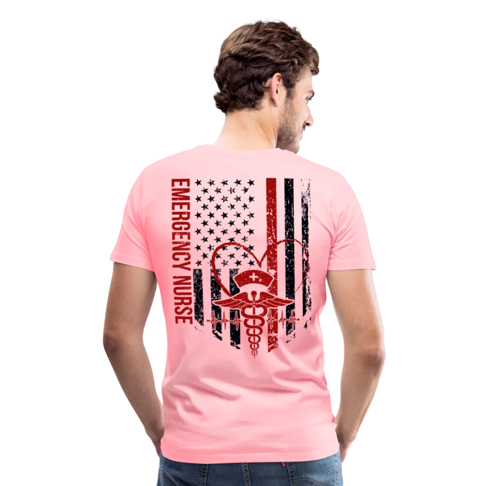 Emergency Nurse Flag Men's Premium T-Shirt (CK4126)