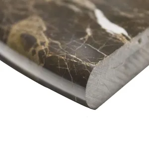 Emperador Dark Marble Accessory, EDMT9SHE, 9"X9"X3/4" Corner Shelf, Both Sides Polished (Box of 5 Pieces)