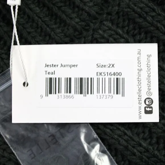 Estelle Chunky Sweater Plus Size US 2X Jester Jumper Boxy Minimalist Grunge Mock
