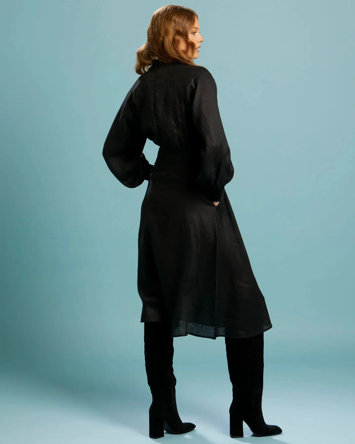Exhale Belted Midi Dress