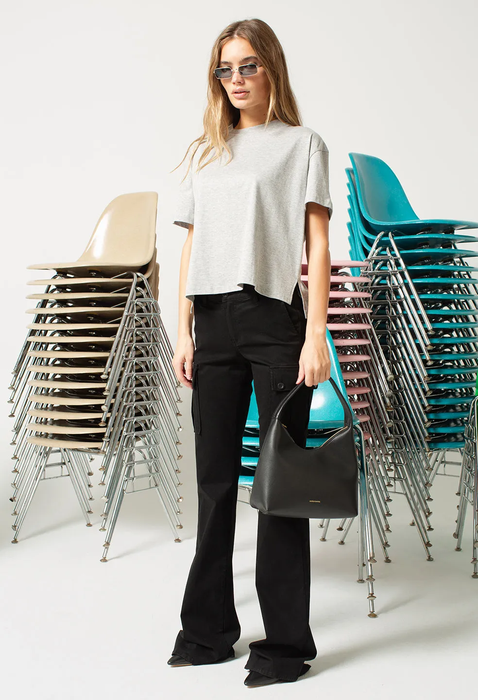 Finley Boxy Tee / Heather Grey