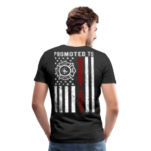 Firefighter Promoted to Daddy 2021 Flag Men's Premium T-Shirt