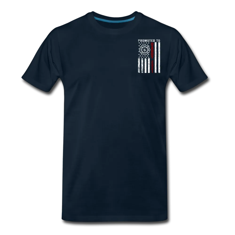 Firefighter Promoted to Daddy 2021 Flag Men's Premium T-Shirt