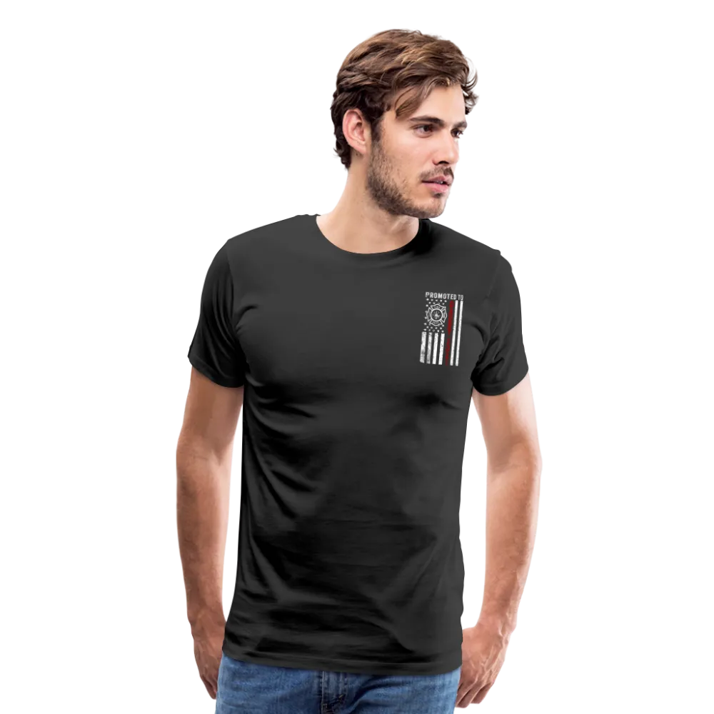 Firefighter Promoted to Daddy 2021 Flag Men's Premium T-Shirt