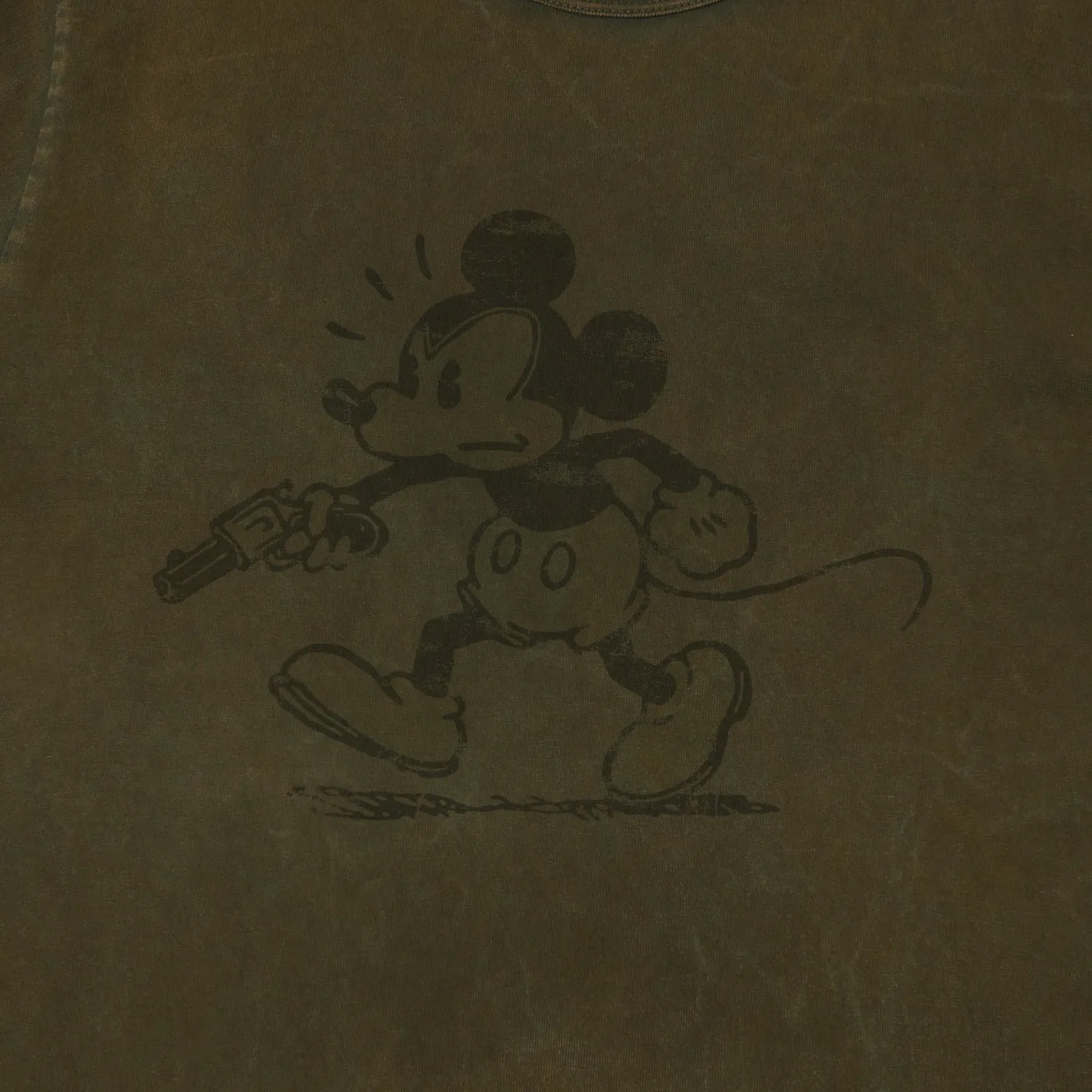 Flea-T 1950s 'Mono Rebel Mickey' Short Sleeve T-Shirt - Brown