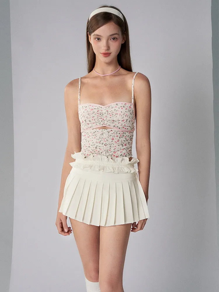 Floral Lace-Up Corset Top