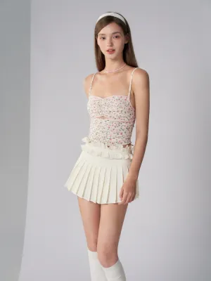 Floral Lace-Up Corset Top