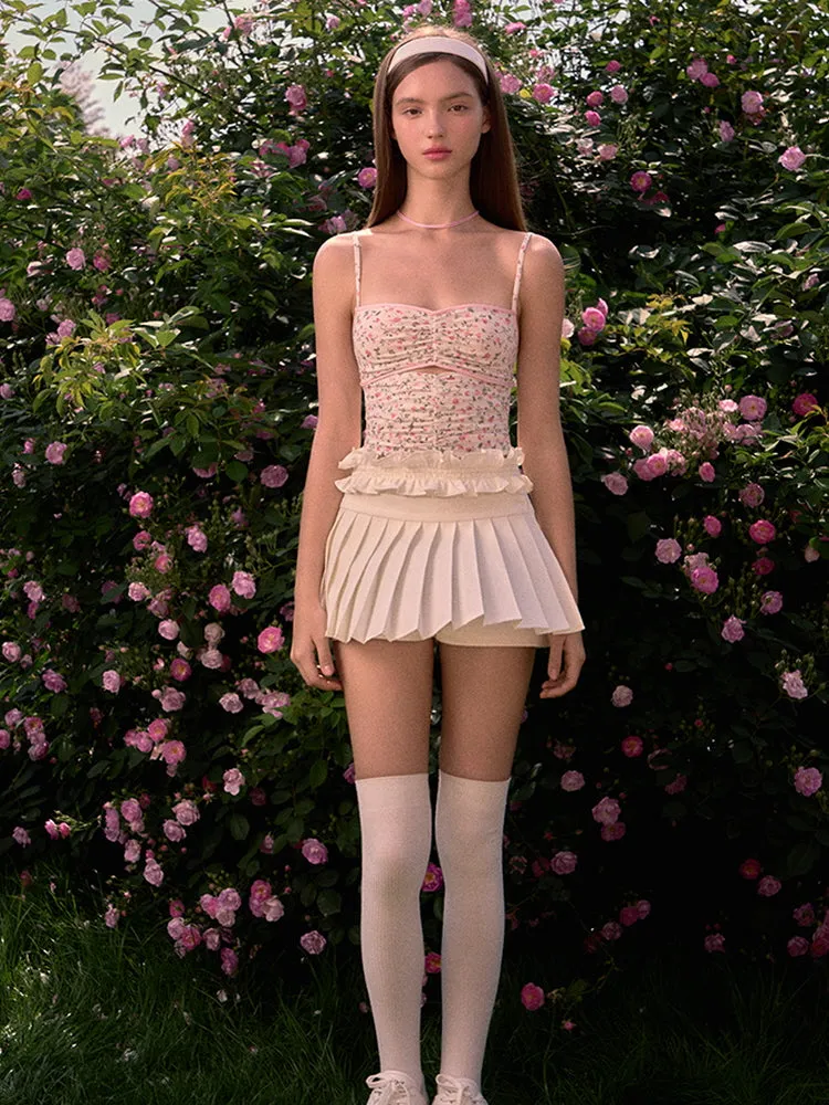 Floral Lace-Up Corset Top