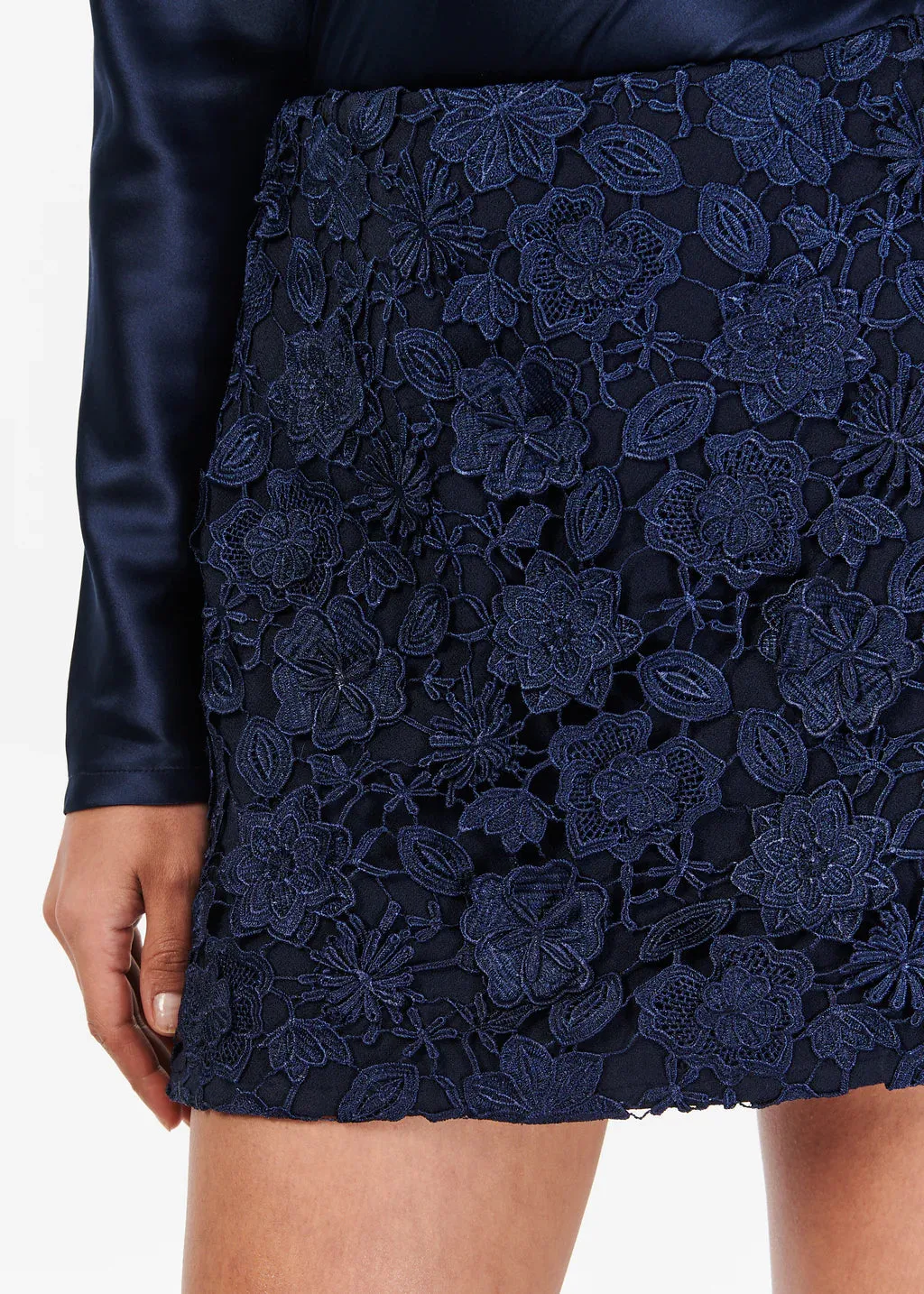 Florcienta Lace Mini Skirt - Navy