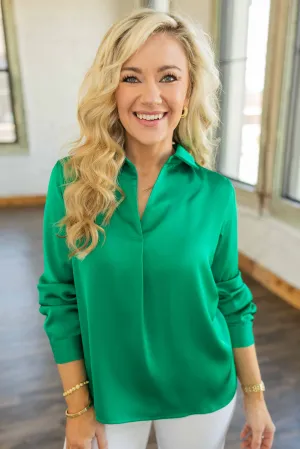 GABRIELLE LONG SLEEVE SATIN BLOUSE
