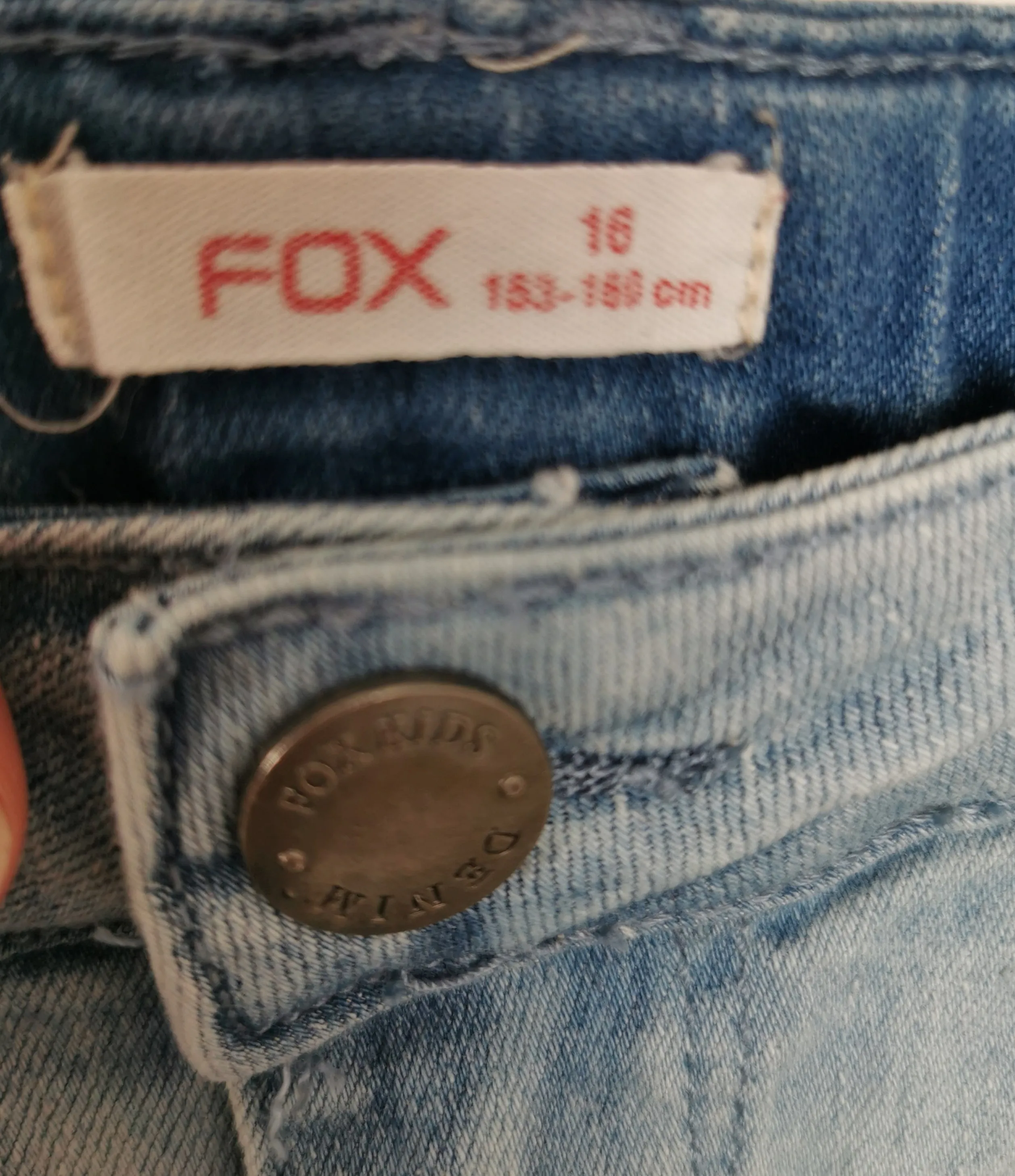 GIRL SIZE 16 YEARS - FOX, Rolled Cuff Jean Shorts EUC B51