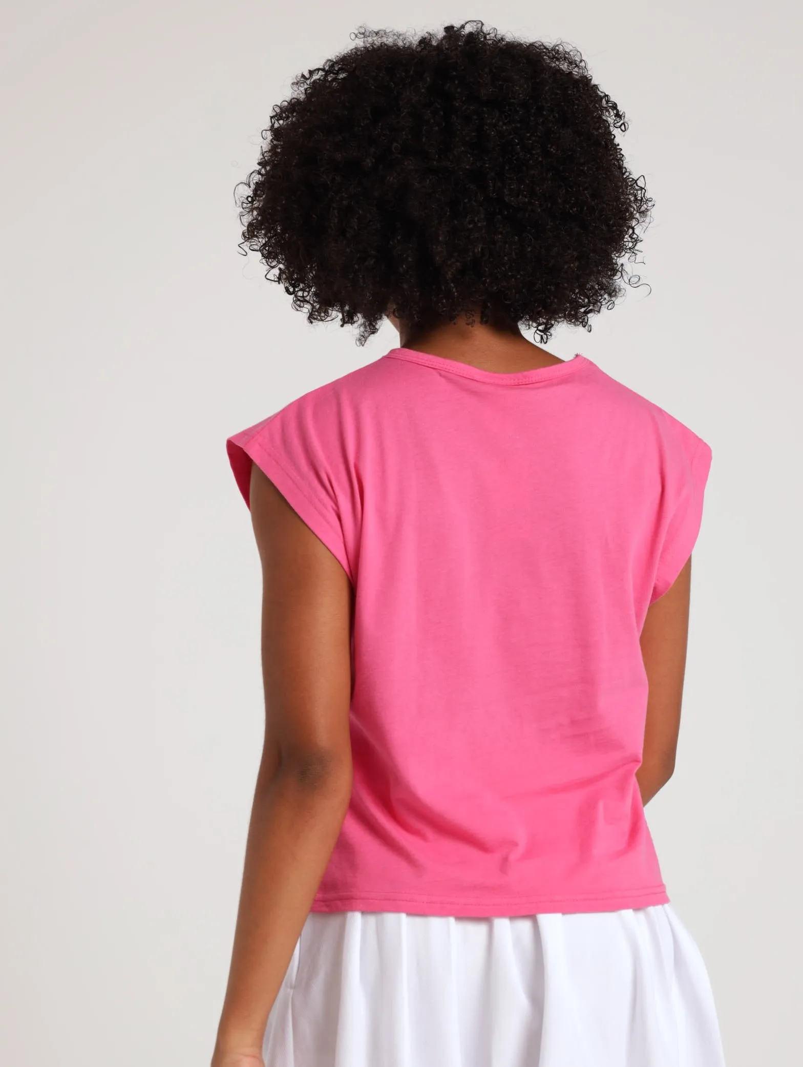 Girls Bestie Boxy Tee - Bright Pink