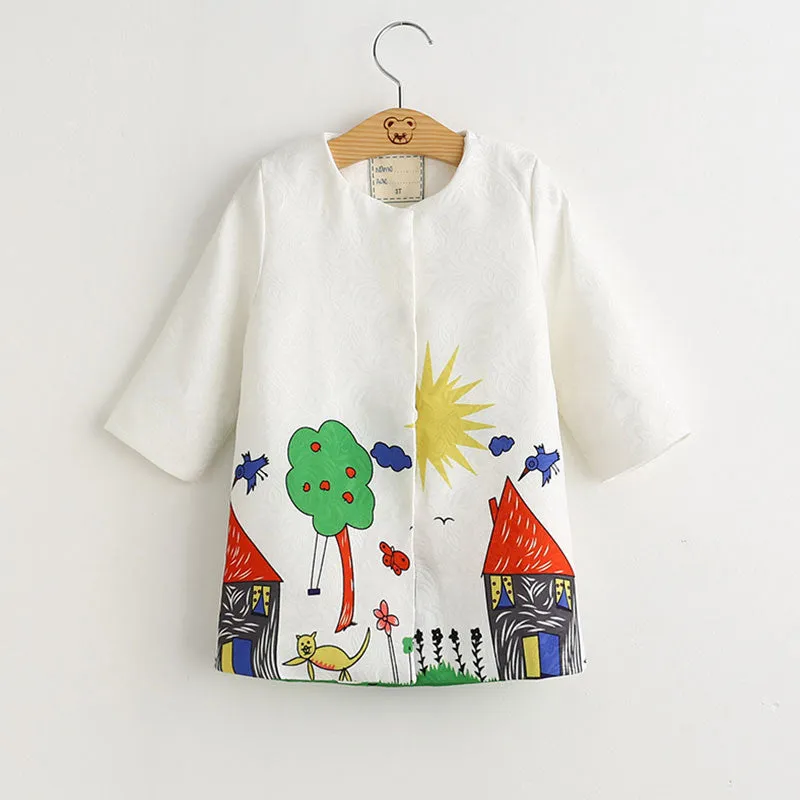 Girls Coats and Jackets Kids Spring Children Jackets for Girls Clothes Cartoon Print Design Girls Jackets