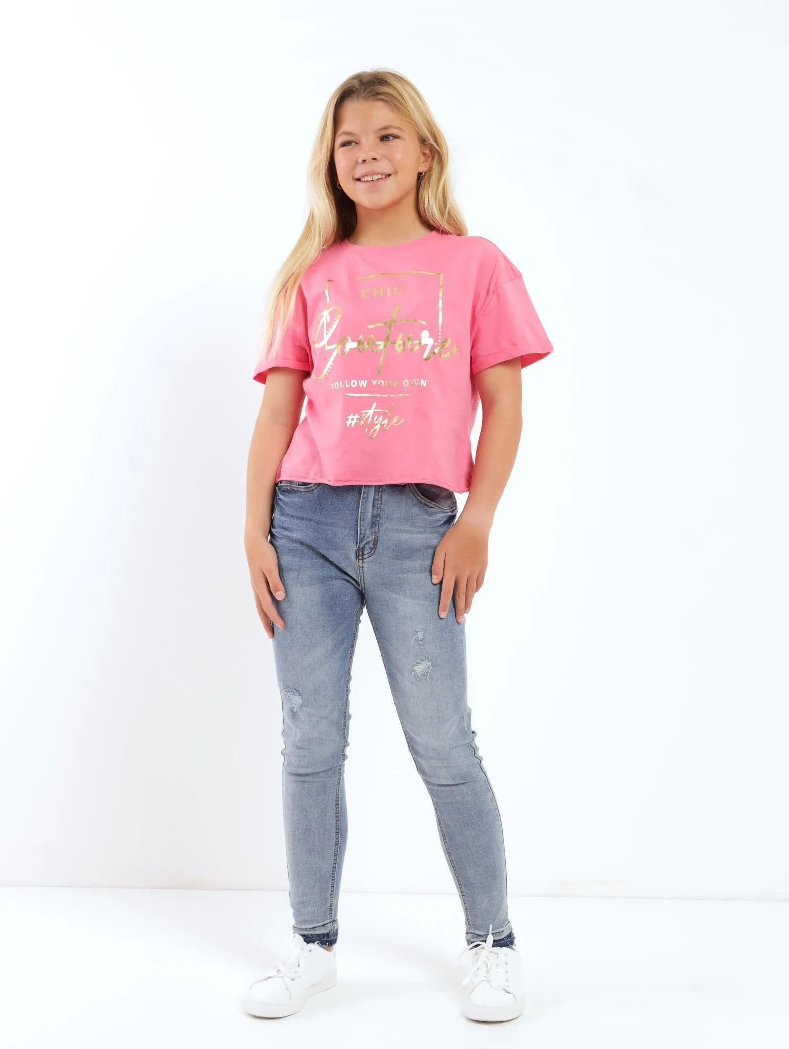 Girls Couture Boxy Tee - Pink