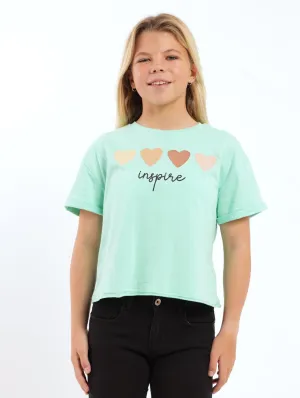 Girls Inspire Boxy Tee - Mint