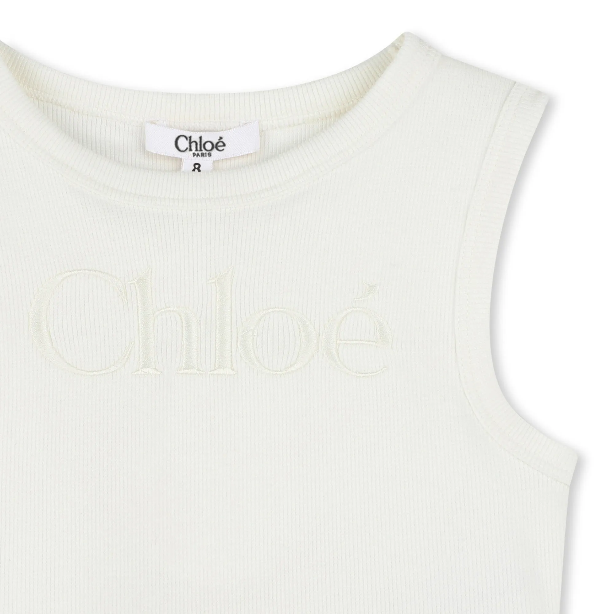 Girls Offwhite Logo Tank Top