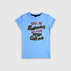 Girls Pure Cotton "Antisocial" Slogan T-Shirt