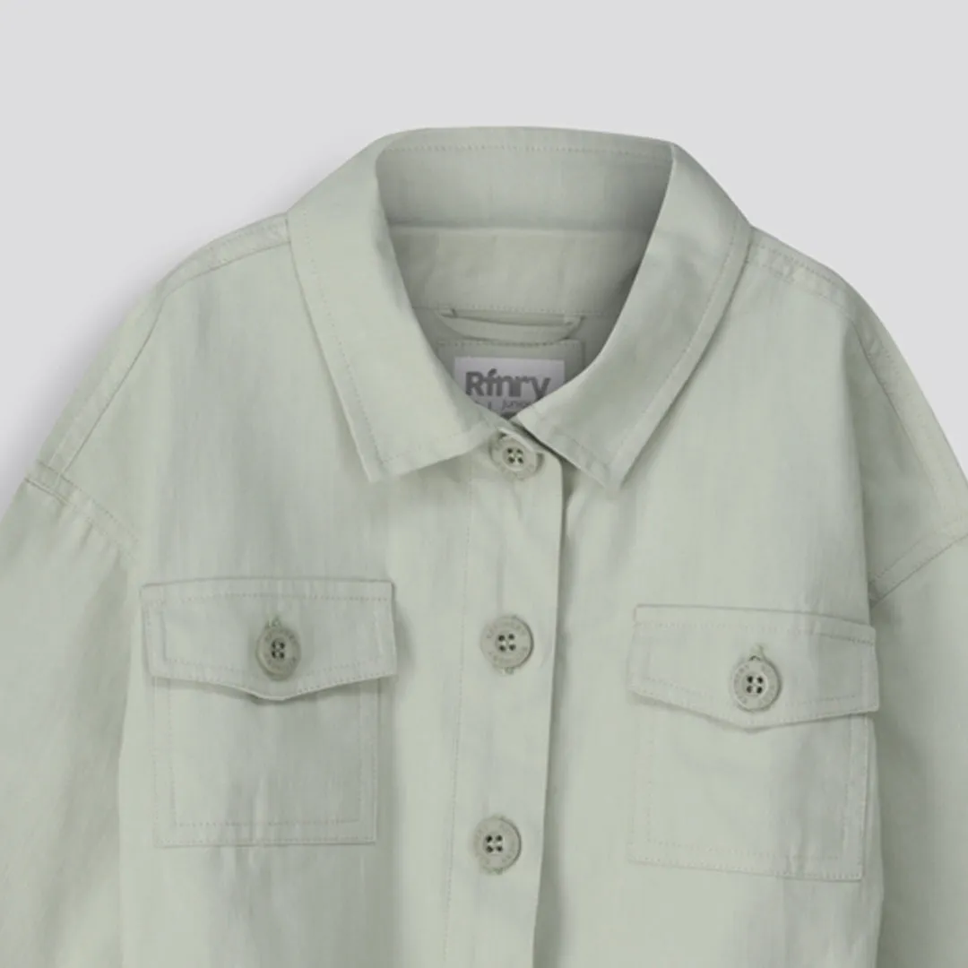 Girls Twill Jacket _ 153778 _ Green