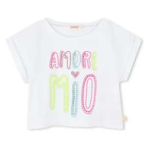 Girls White Sequin T-Shirt